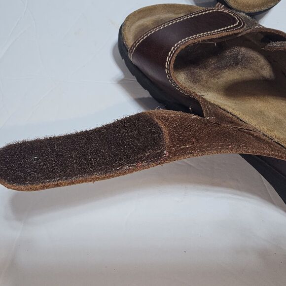 Naot Kate Brown Leathet Slide Wedge Sandals Size 39/ US 8 - Picture 4 of 10